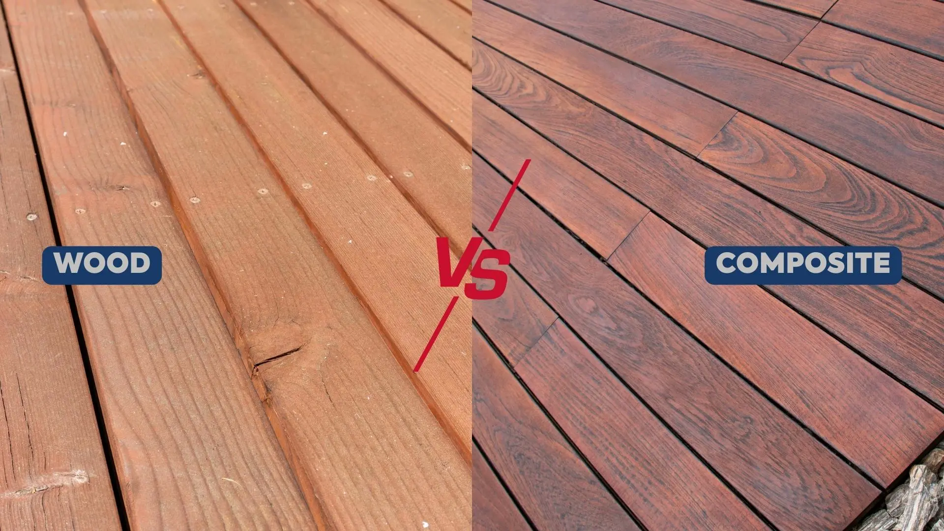 Comparison between wood and composite