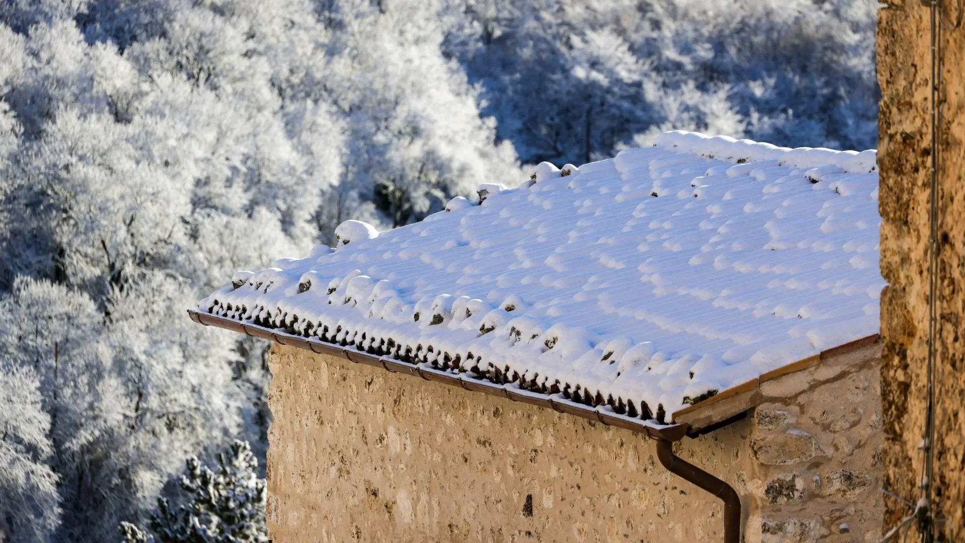 snow/ice on the edges of the roof